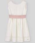 Woven Ceremony Girl Dress with Rose Band
