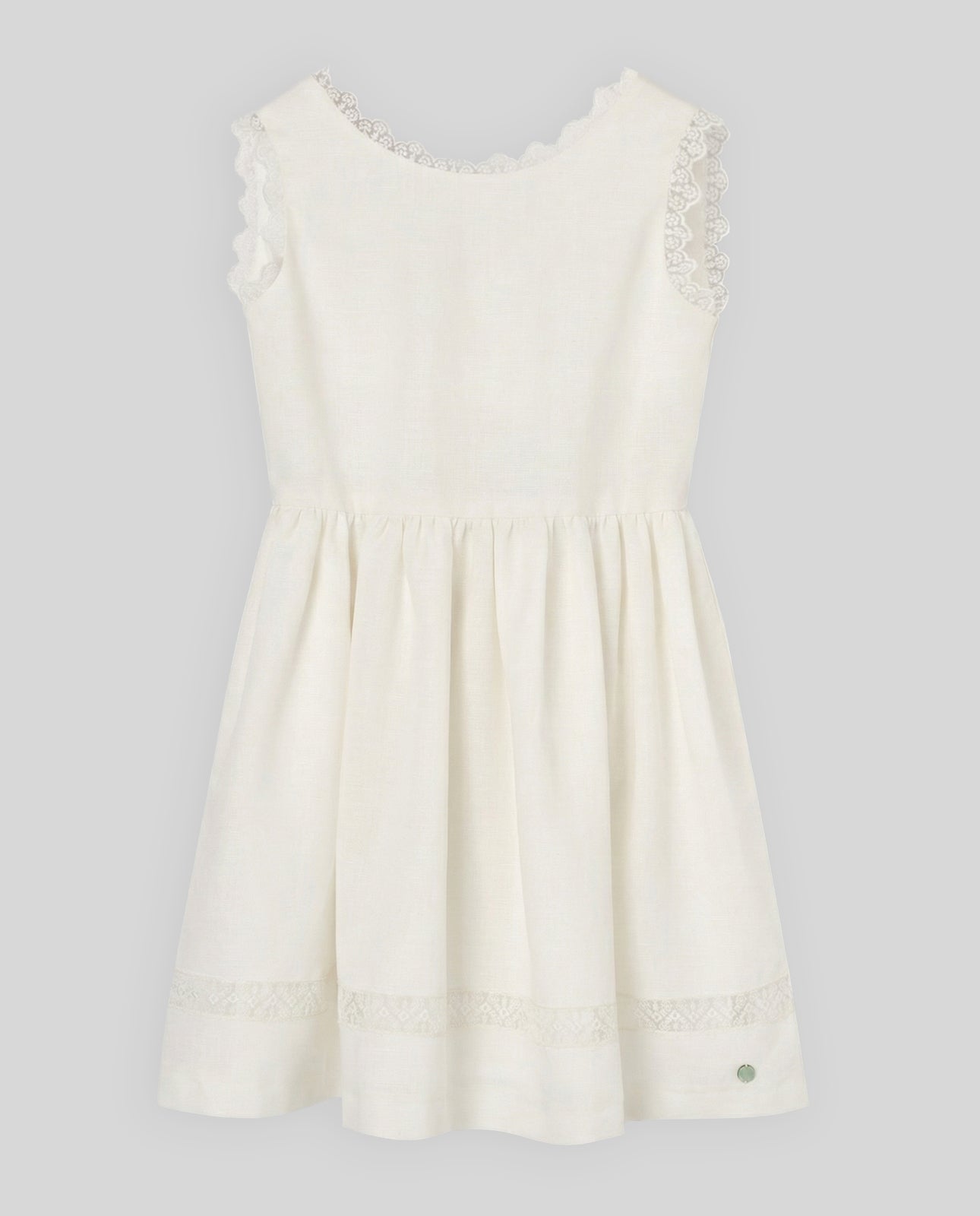 Woven Ceremony Girl Dress with Rose Band
