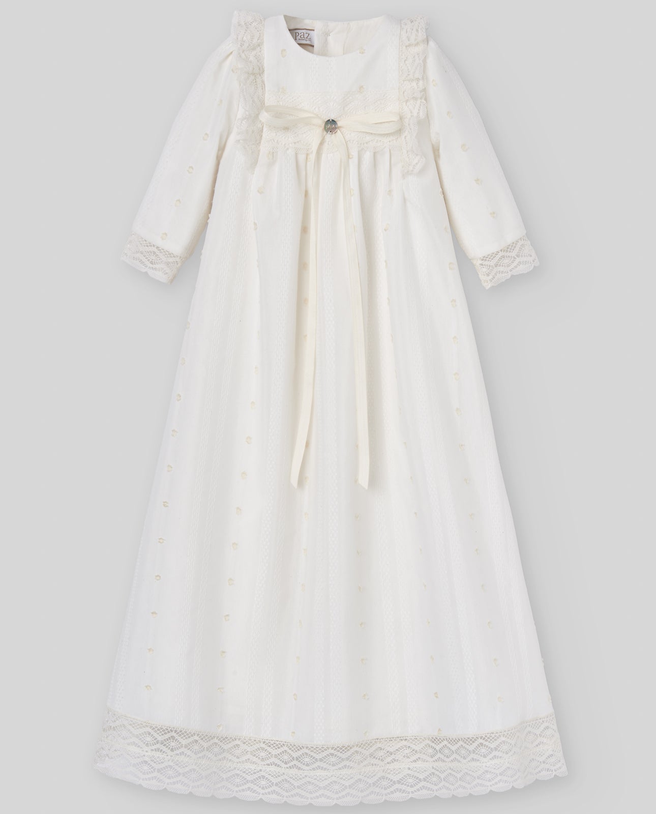 Woven Set Long Dress & Bonnet