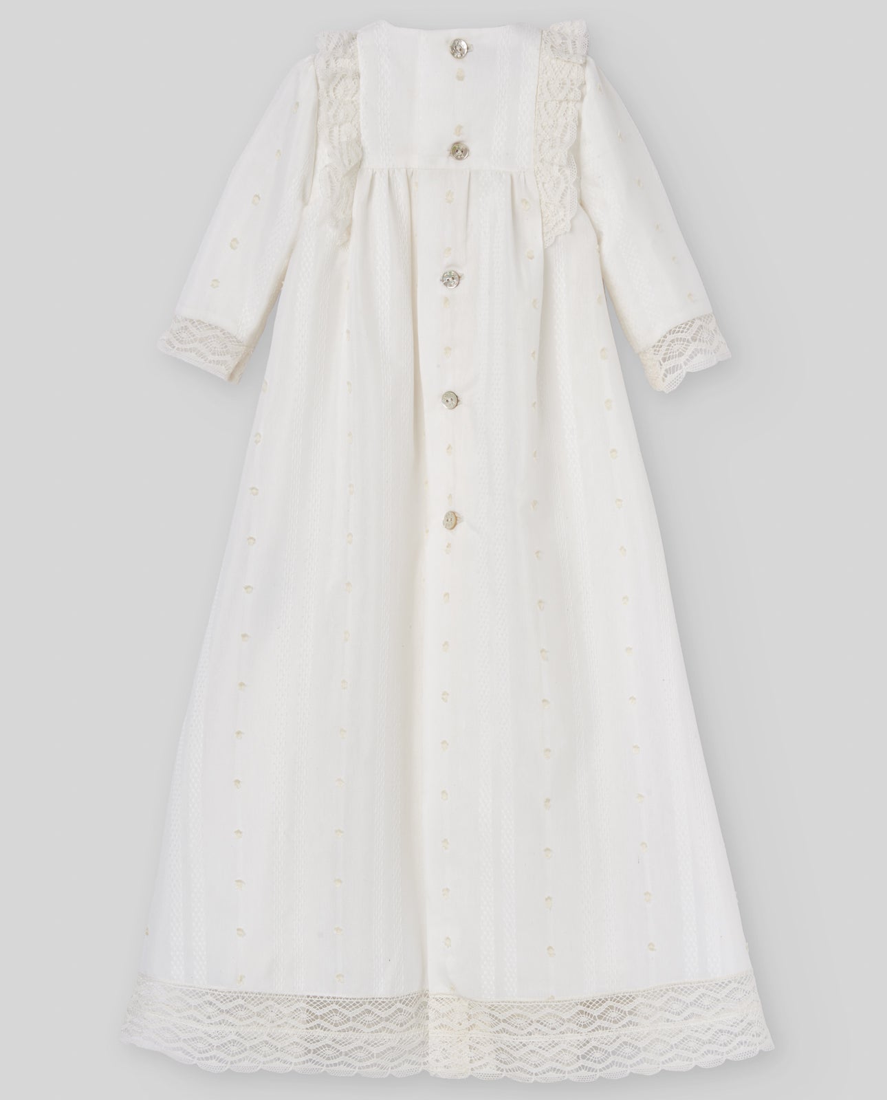 Woven Set Long Dress & Bonnet