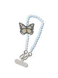 Hand-painted Monarch Butterfly Gemstone Bracelet Phone Chain