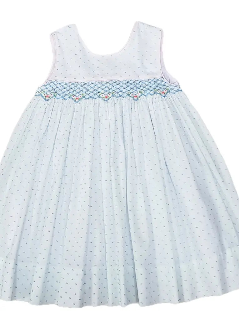 Sweet Spring Hand Smocked Plumeti Sleeveless Dress