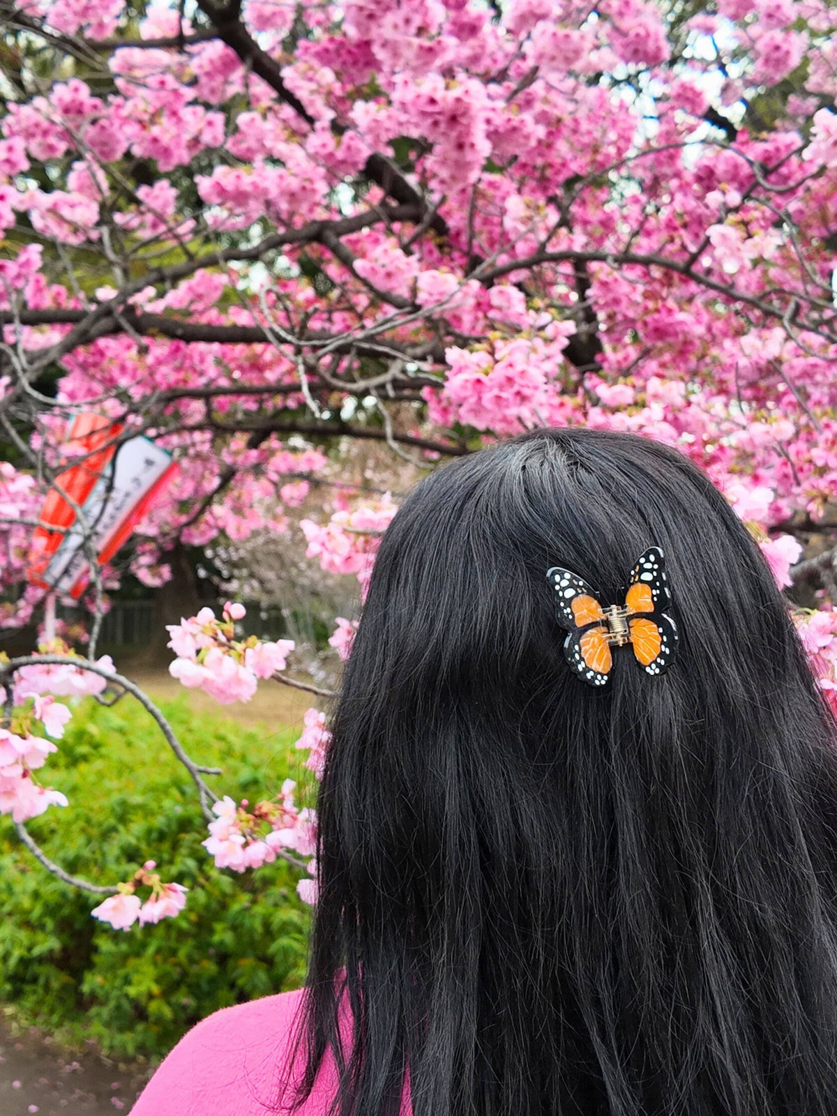 Hand-painted Mini Monarch Butterfly Claw Hair Clip | Orange