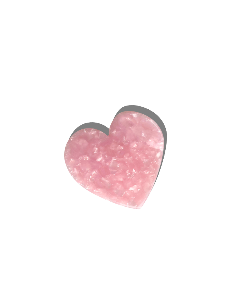 Handmade Pink Heart Acetate Claw Hair Clip | Eco-Friendly