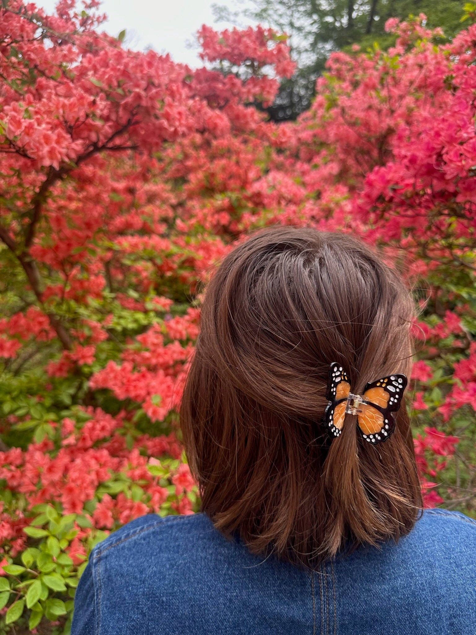 Hand-painted Mini Monarch Butterfly Claw Hair Clip | Eco-Friendly Orange