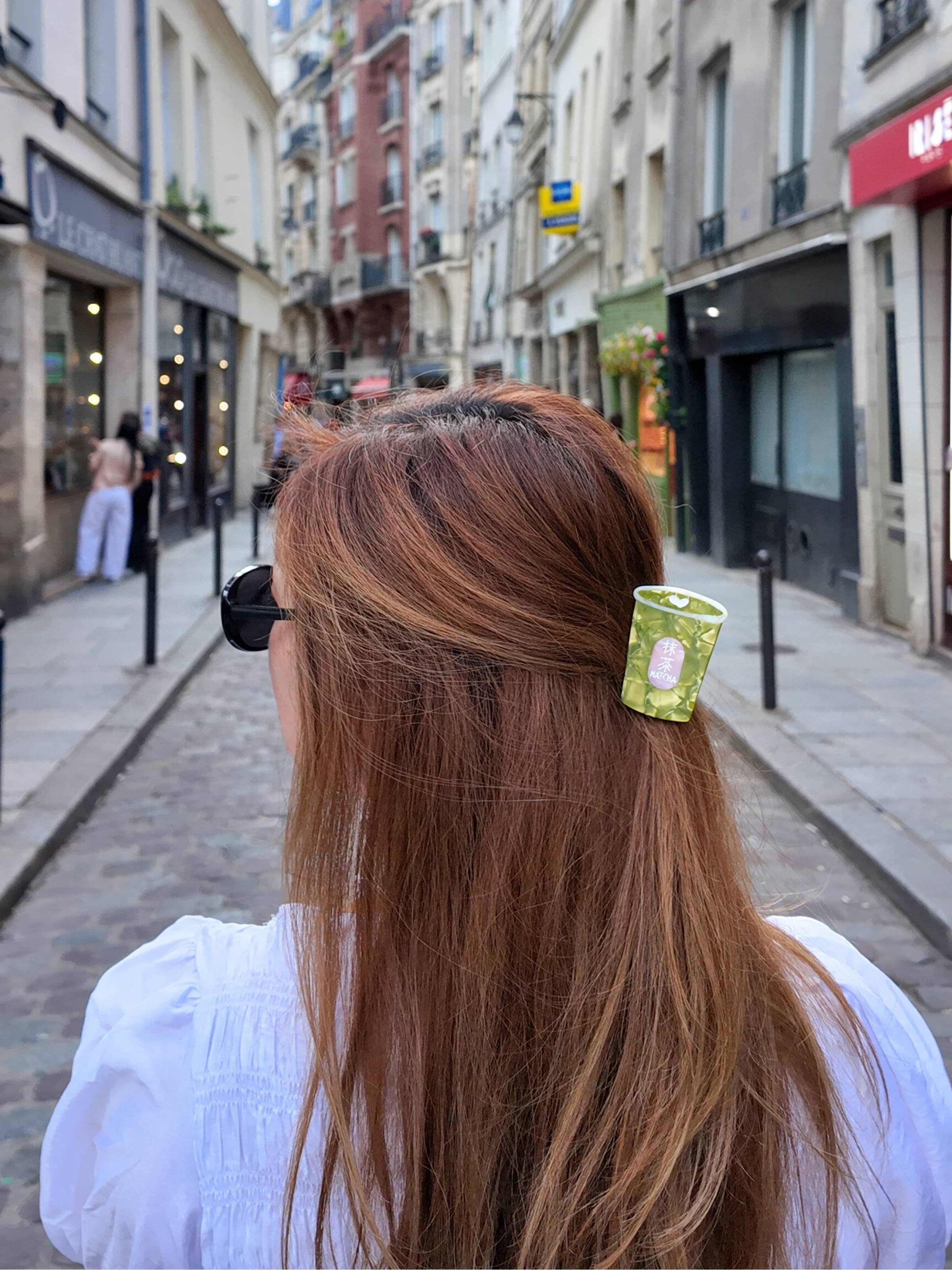 Hand-painted Mini Matcha Claw Hair Clip | Eco-Friendly