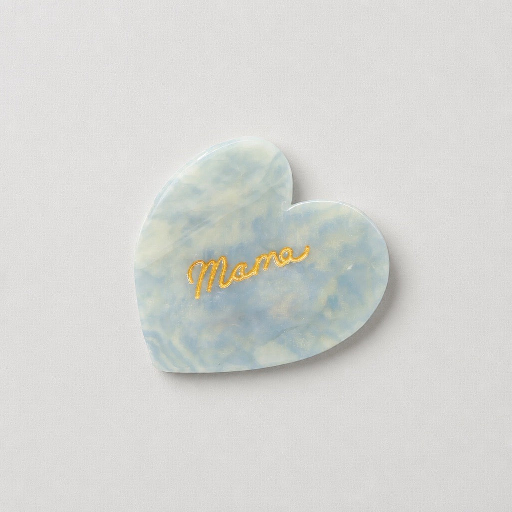 Hand-Painted Mama Heart Acetate Claw Hair Clip