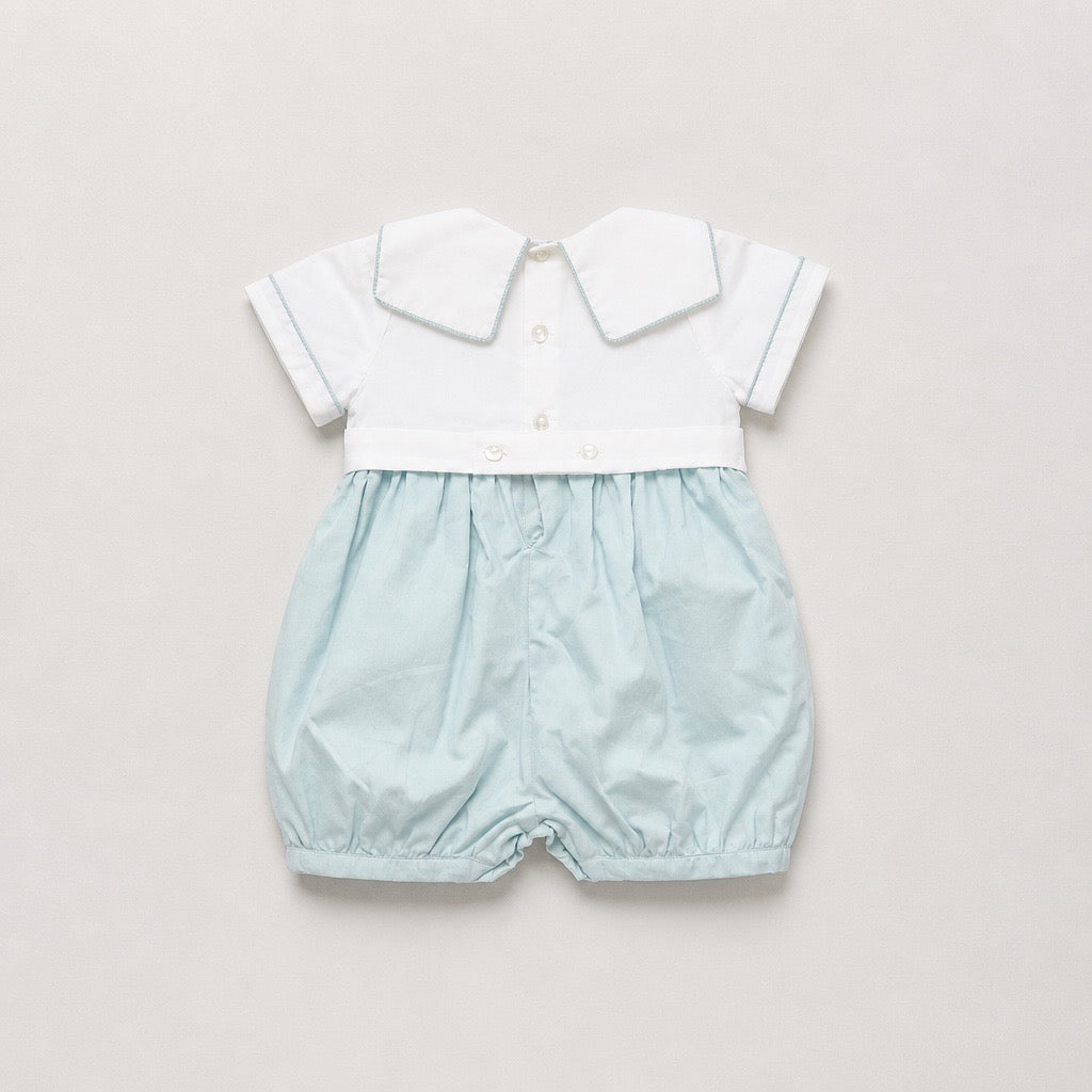 Blue Deck Poplin Sailor Romper