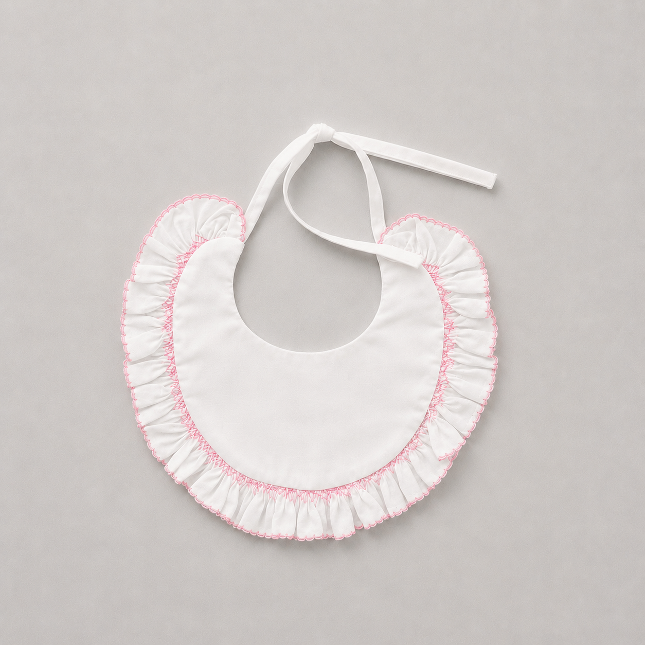 Pink Cotton Ruffle Bib