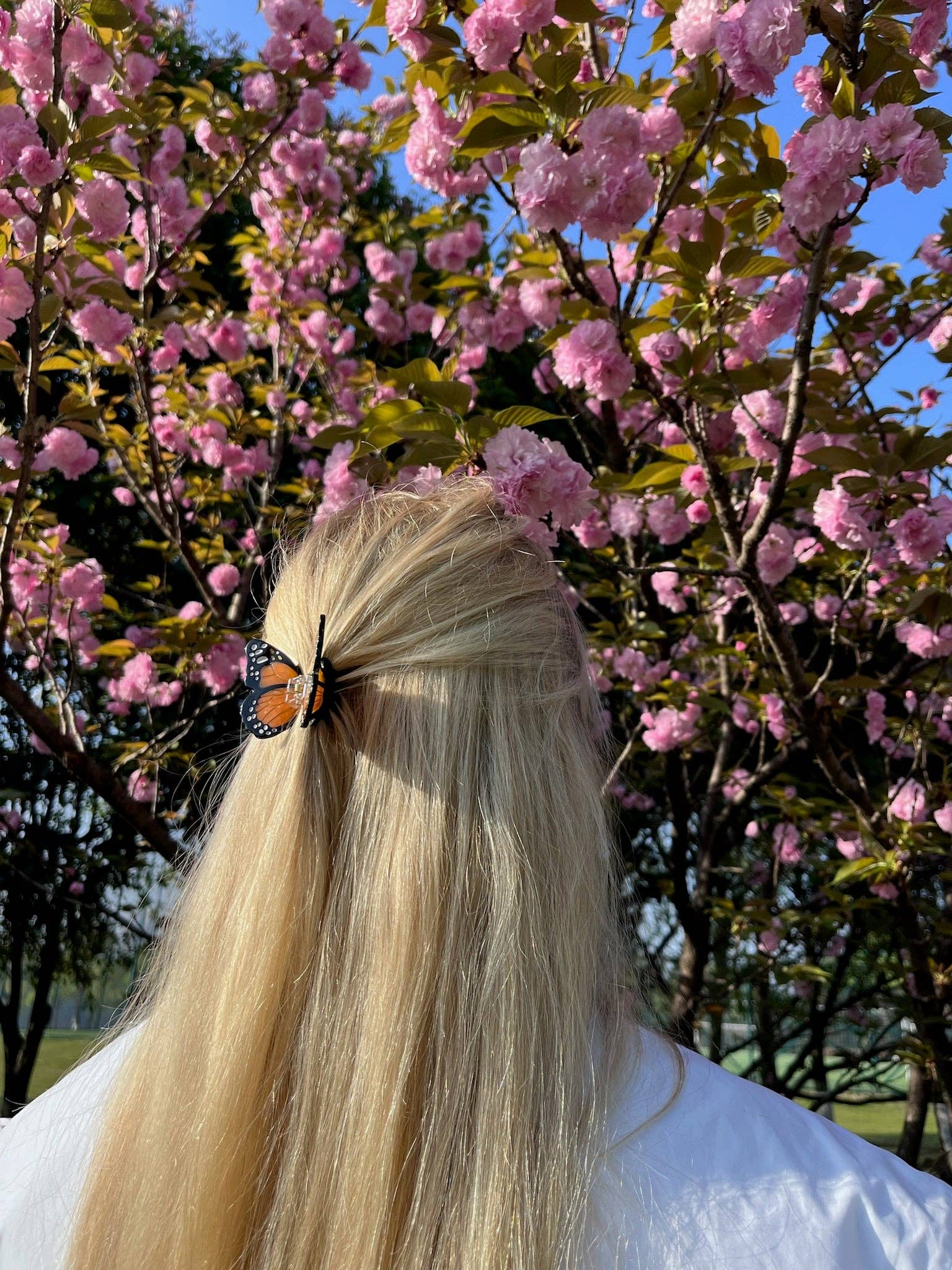 Hand-painted Mini Monarch Butterfly Claw Hair Clip | Eco-Friendly Orange