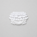 White Diaper Cover with Ruffles