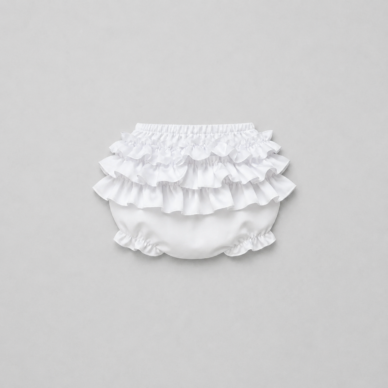 White Diaper Cover with Ruffles