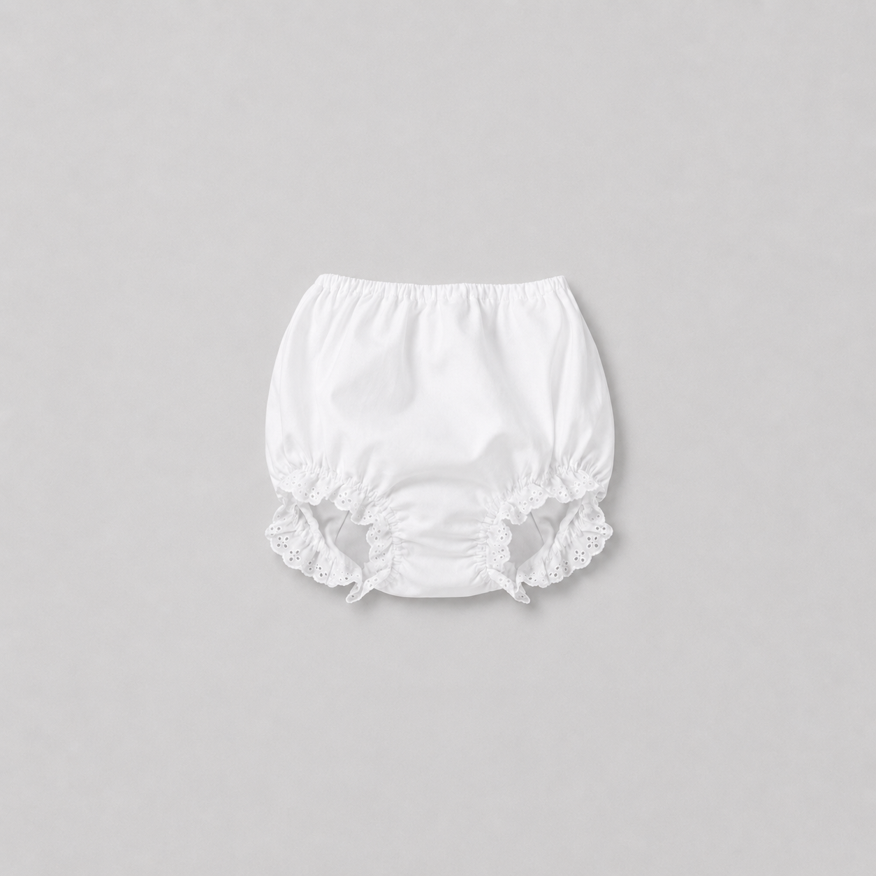 White Diaper Cover with Lace