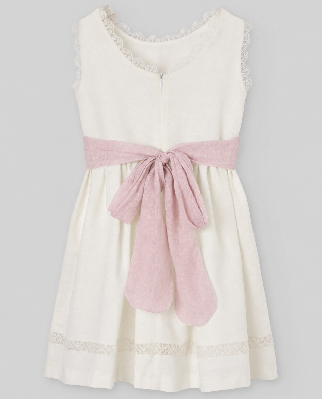 Woven Ceremony Girl Dress with Rose Band