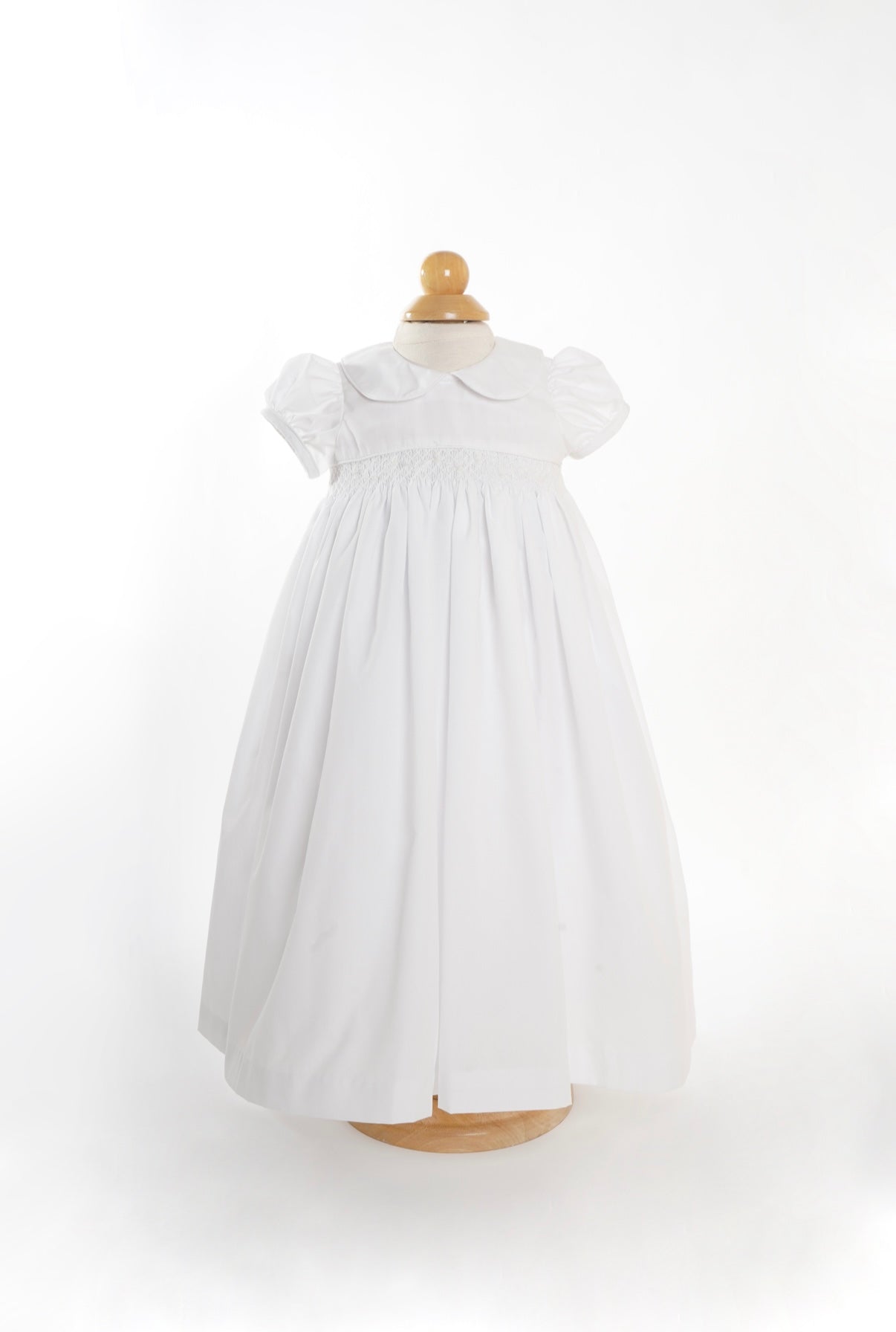 White Smocked Girls Ceremony Gown