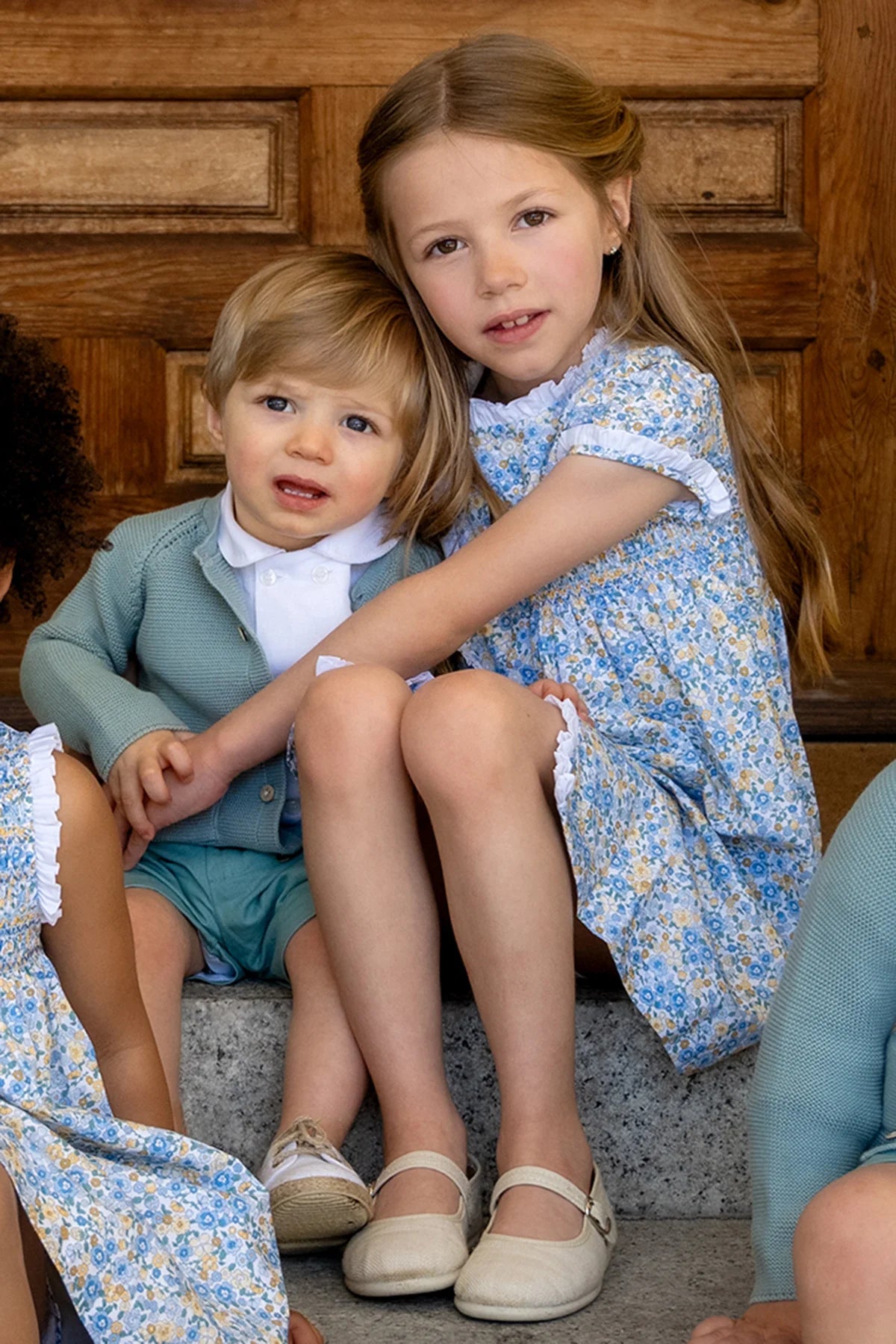 Letizia Floral White Ruffle Dress
