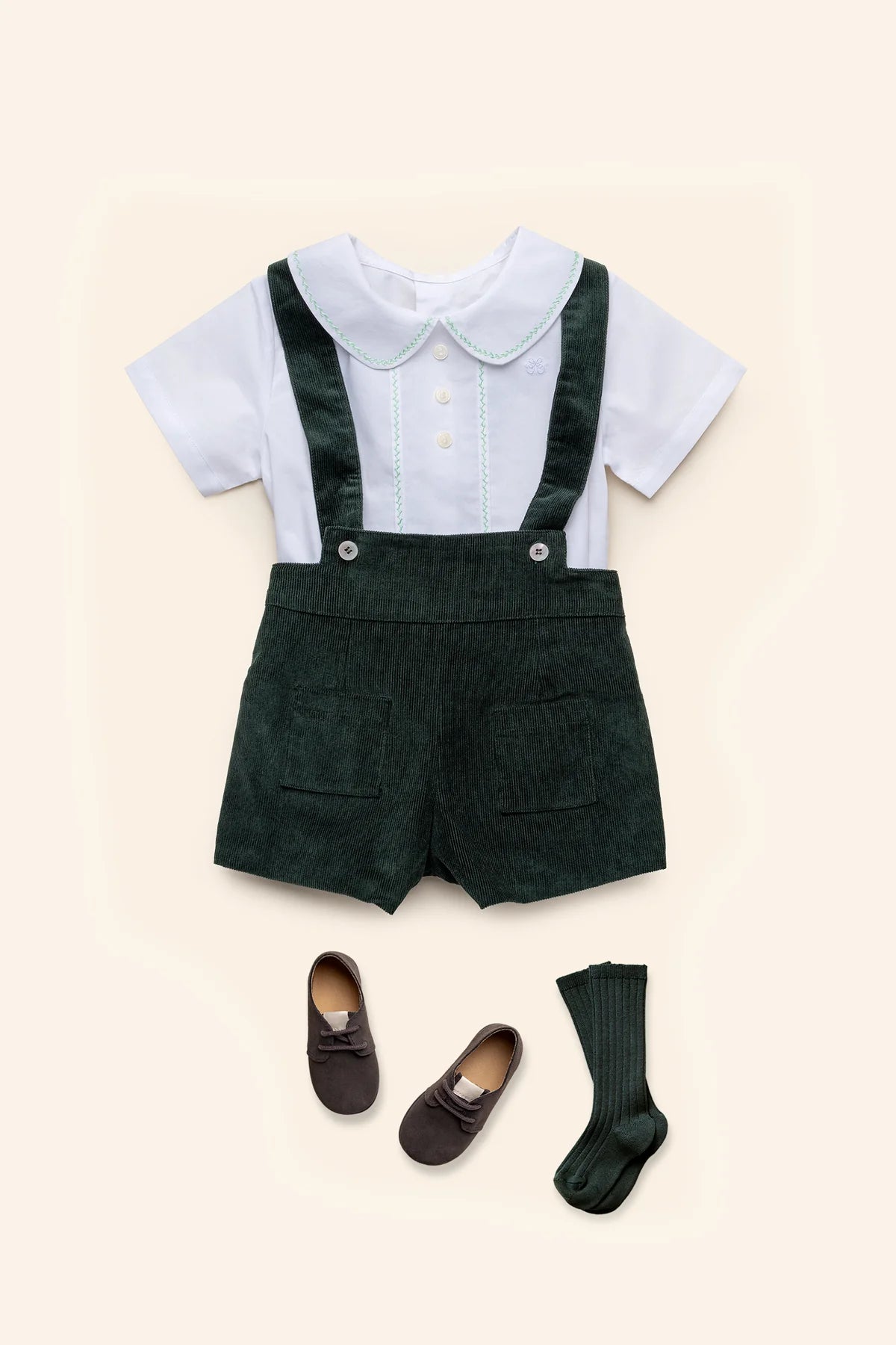Eduardo Shirt with Olive Stitching