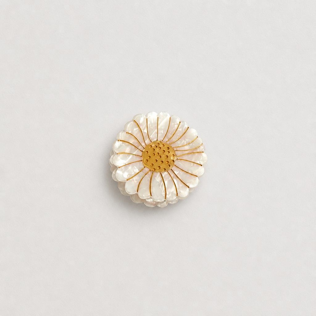 Hand-painted Mini Daisy Claw Hair Clip | Eco-Friendly