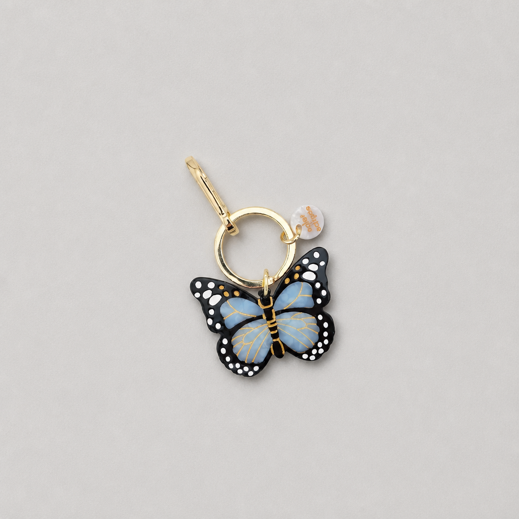 Hand-painted Monarch Butterfly Bag Charm + Keychain | Eco-Friendly