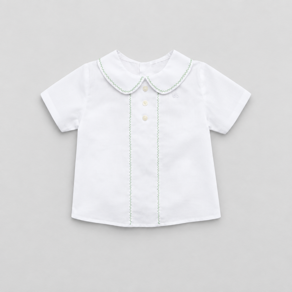Eduardo Shirt with Olive Stitching