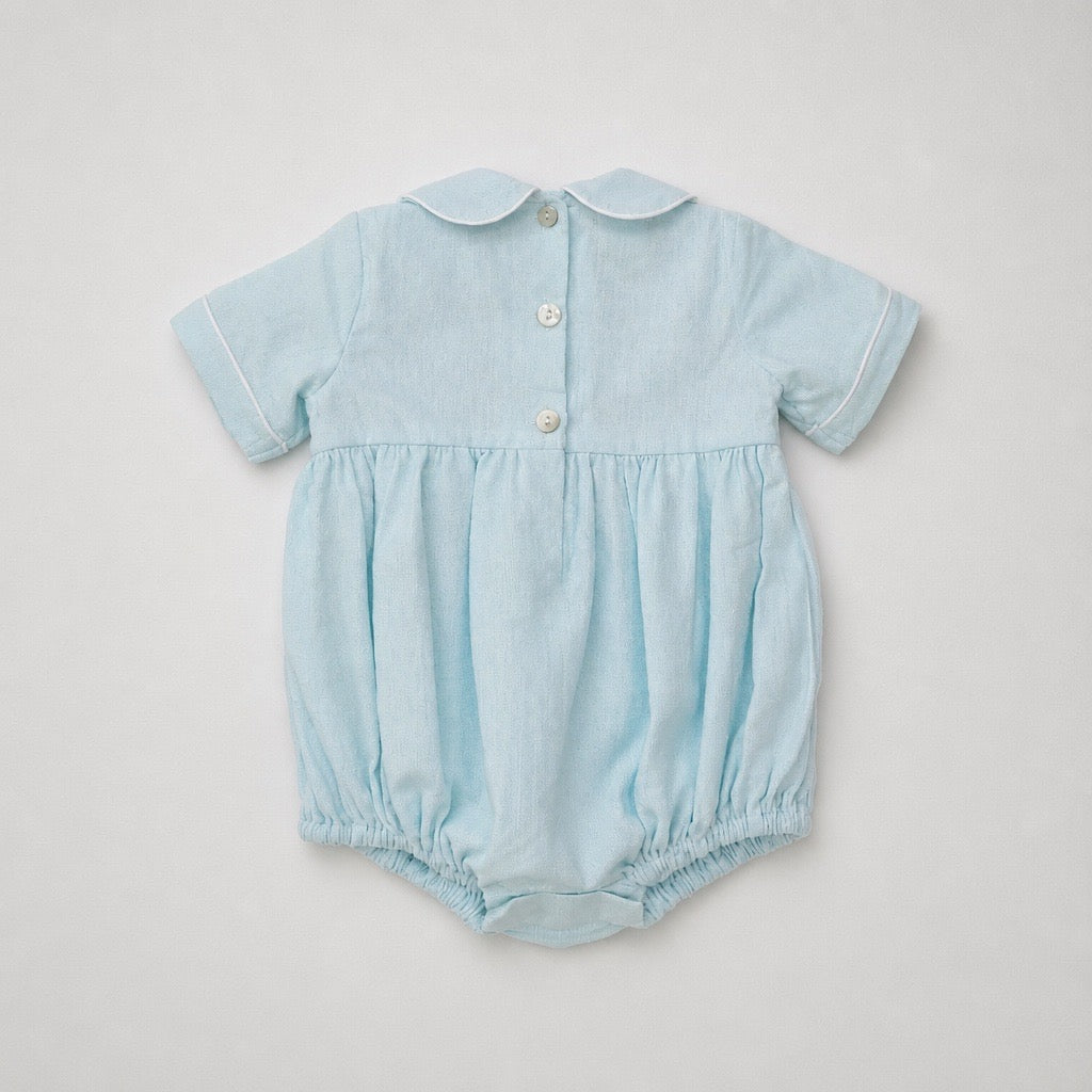 Mint Boys Smocked And Dotted Bubble