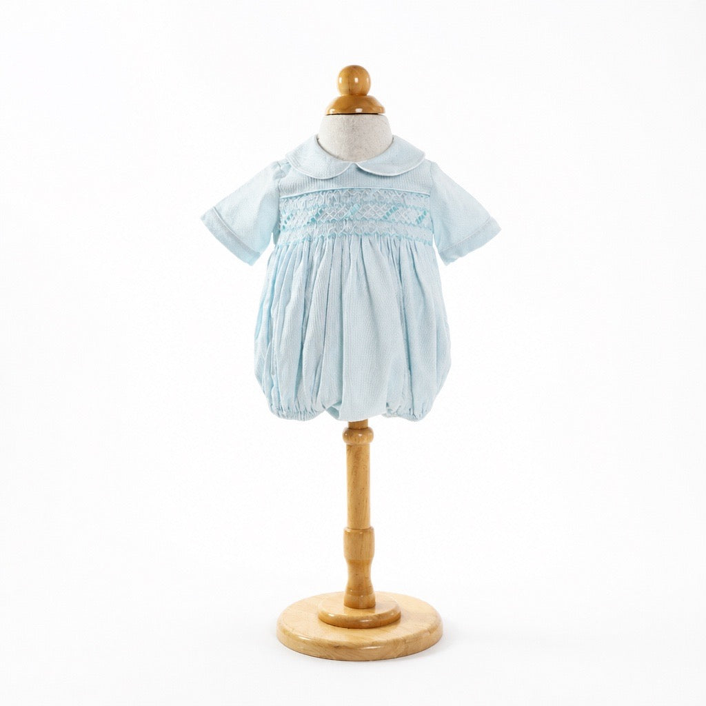 Mint Boys Smocked And Dotted Bubble