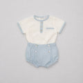 White Cotton 2 Pc 3 Buttons