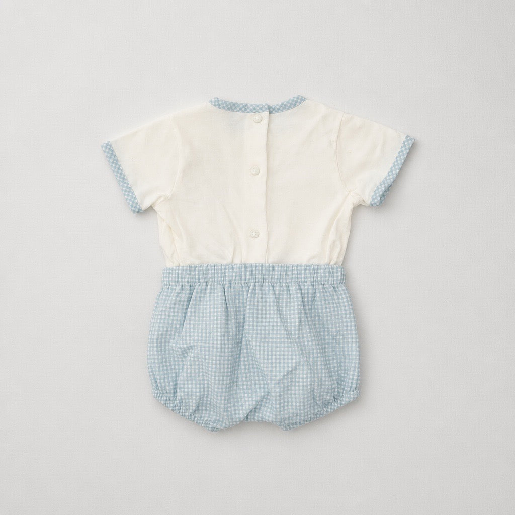 White Cotton 2 Pc 3 Buttons