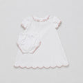 Classic Scallop White And Pink Day Gown