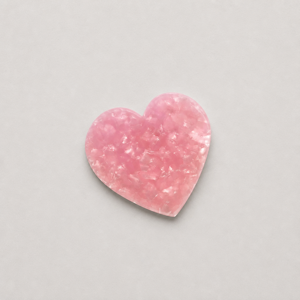 Handmade Pink Heart Acetate Claw Hair Clip | Eco-Friendly