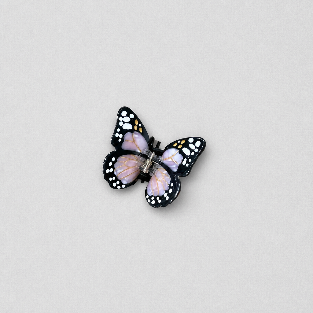 Hand-painted Mini Monarch Butterfly Claw Hair Clip | Eco-Friendly Pink