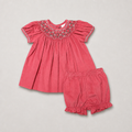 Isabella Fall Rose Corduroy Girl's Hand Smocked bishop set