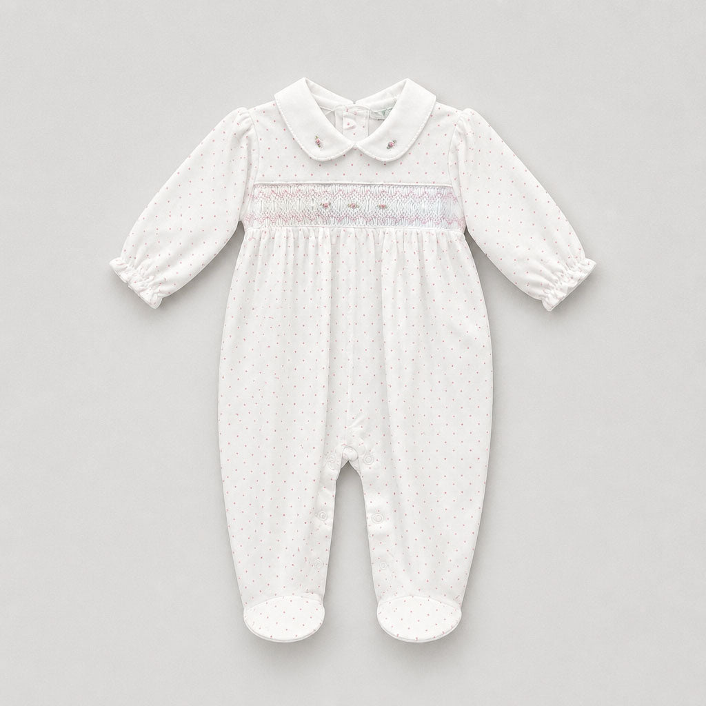 Fleur Pink Dot Flower Footie
