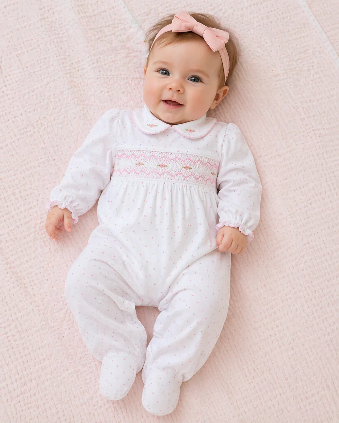 Fleur Pink Dot Flower Footie