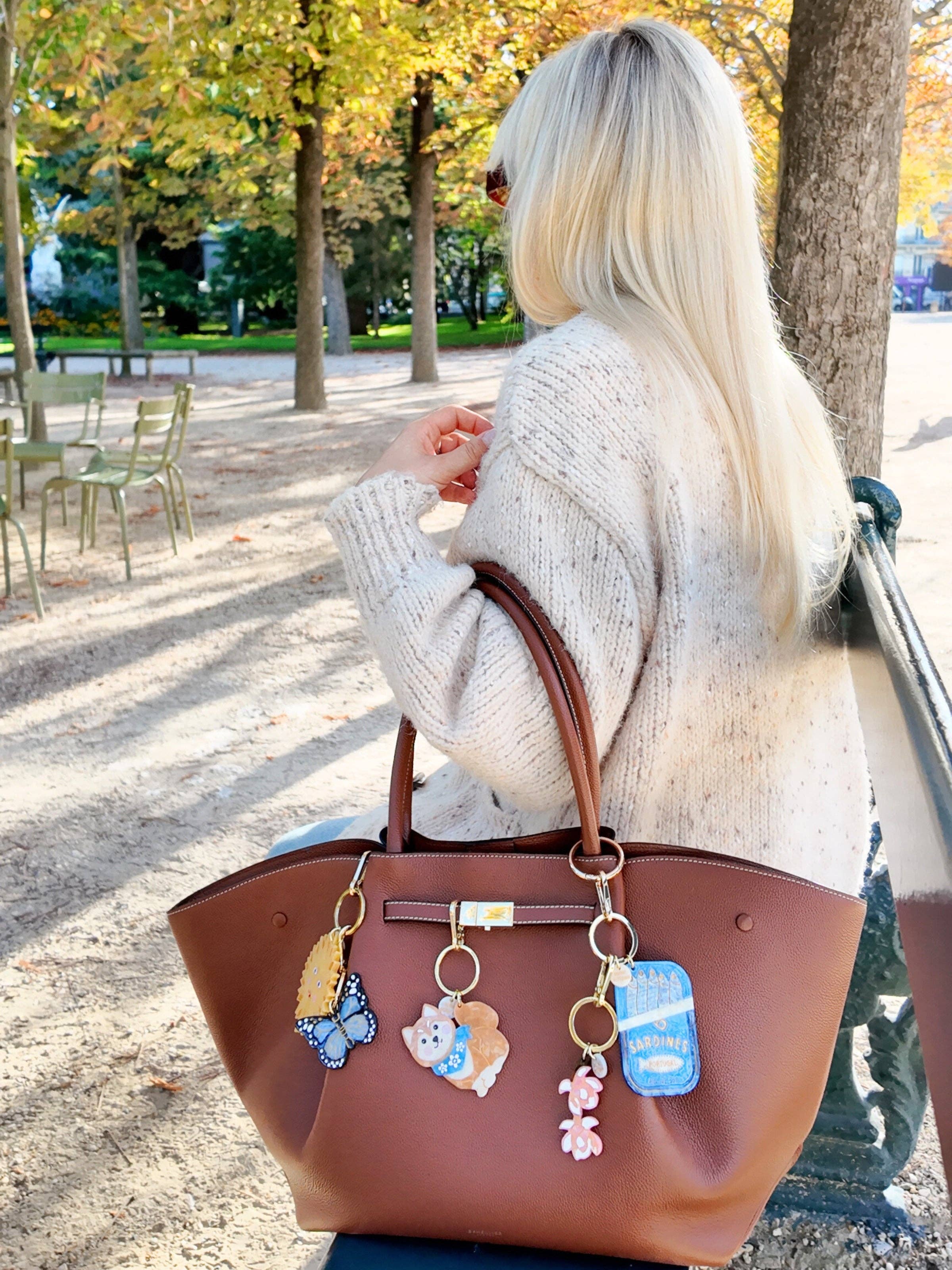Hand-painted Monarch Butterfly Bag Charm + Keychain | Eco-Friendly