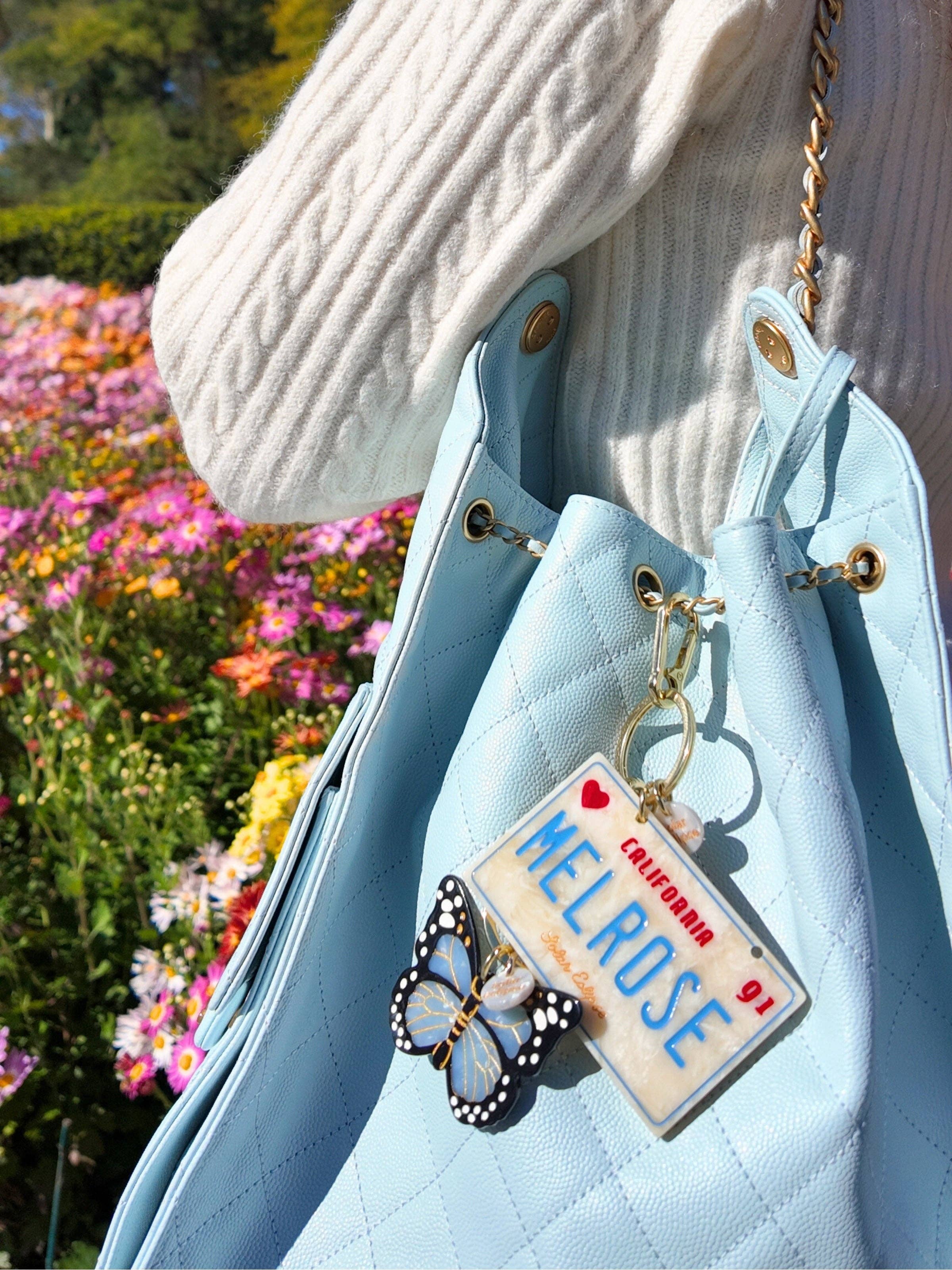 Hand-painted Monarch Butterfly Bag Charm + Keychain | Eco-Friendly