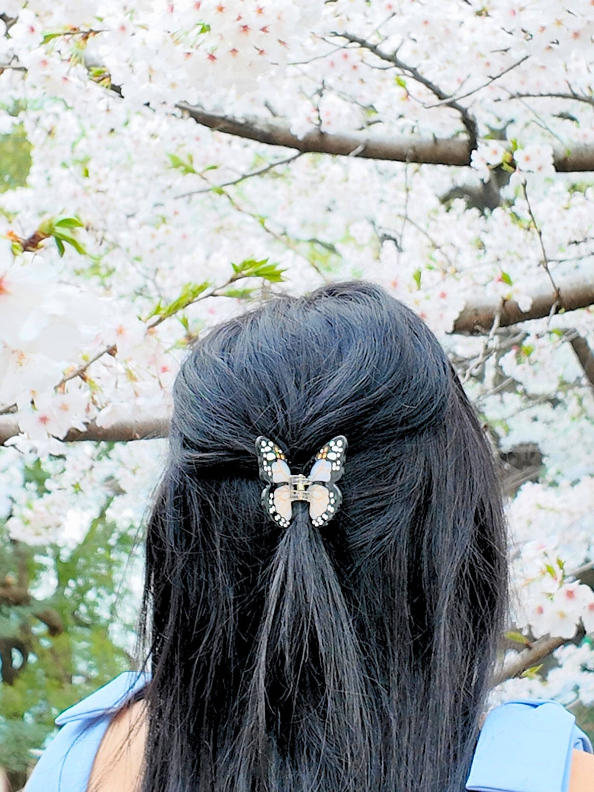 Hand-painted Mini Monarch Butterfly Claw Hair Clip | Orange