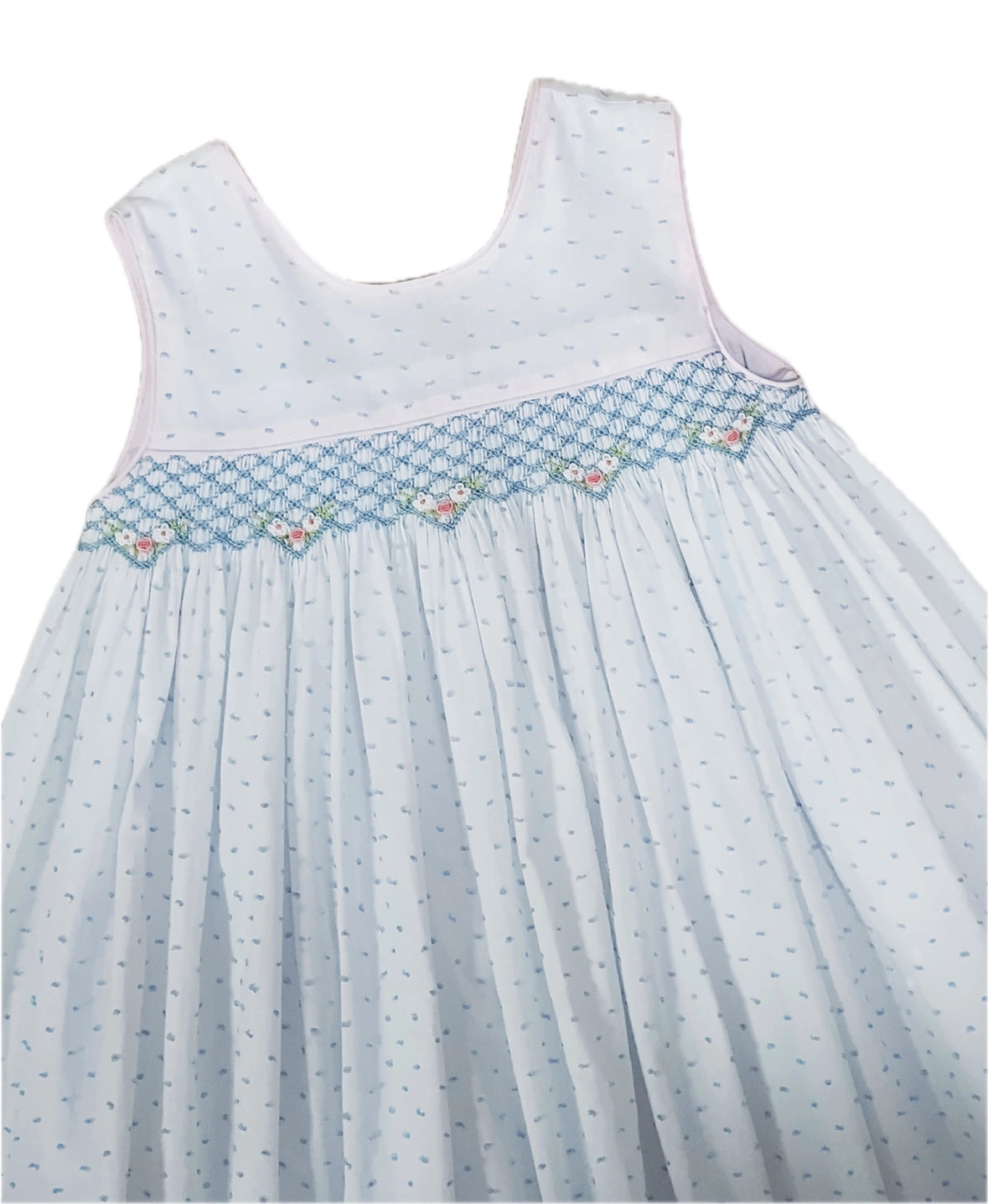 Sweet Spring Hand Smocked Plumeti Sleeveless Dress