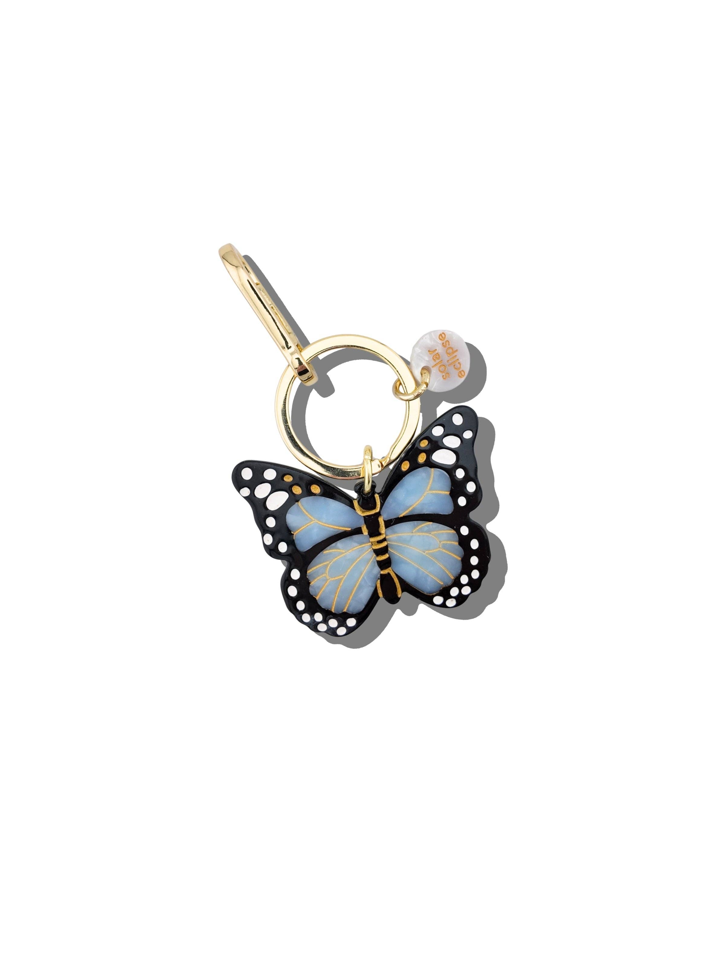 Hand-painted Monarch Butterfly Bag Charm + Keychain | Eco-Friendly